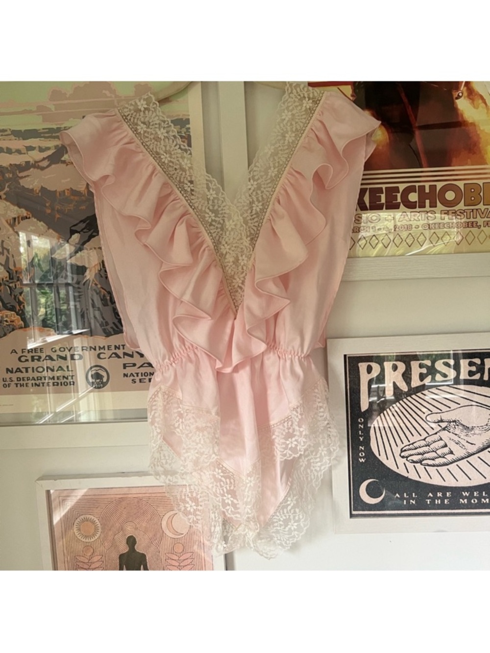 Lily of France Soft Pink Lace Satin Slip